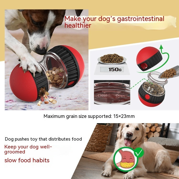 Juguete dispensador de comida para perro tipo tumbler interactivo